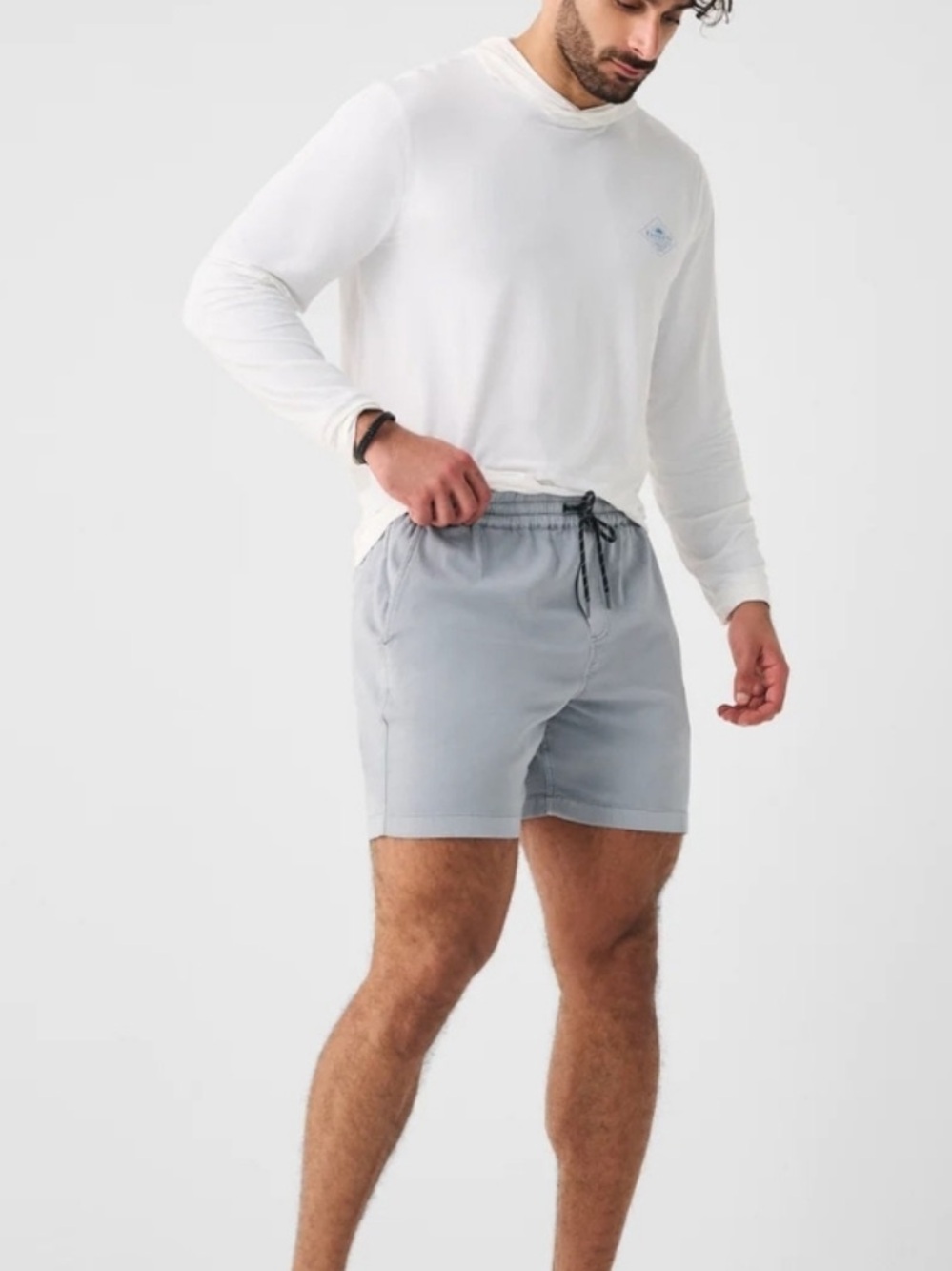Faherty Essential Drawstring Shorts Rocky Grey Size Medium